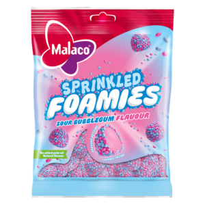 Malaco – Sprinkled Foamies Sour Bubblegum (110g)