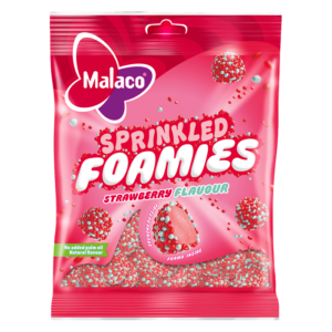 Malaco – Sprinkled Foamies Strawberry (110g)